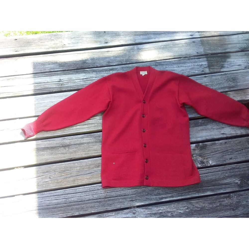 Vintage 50's Ole Miss Rebels Men's Carl Coers Letterman Cardigan Size 44 Grandpa
